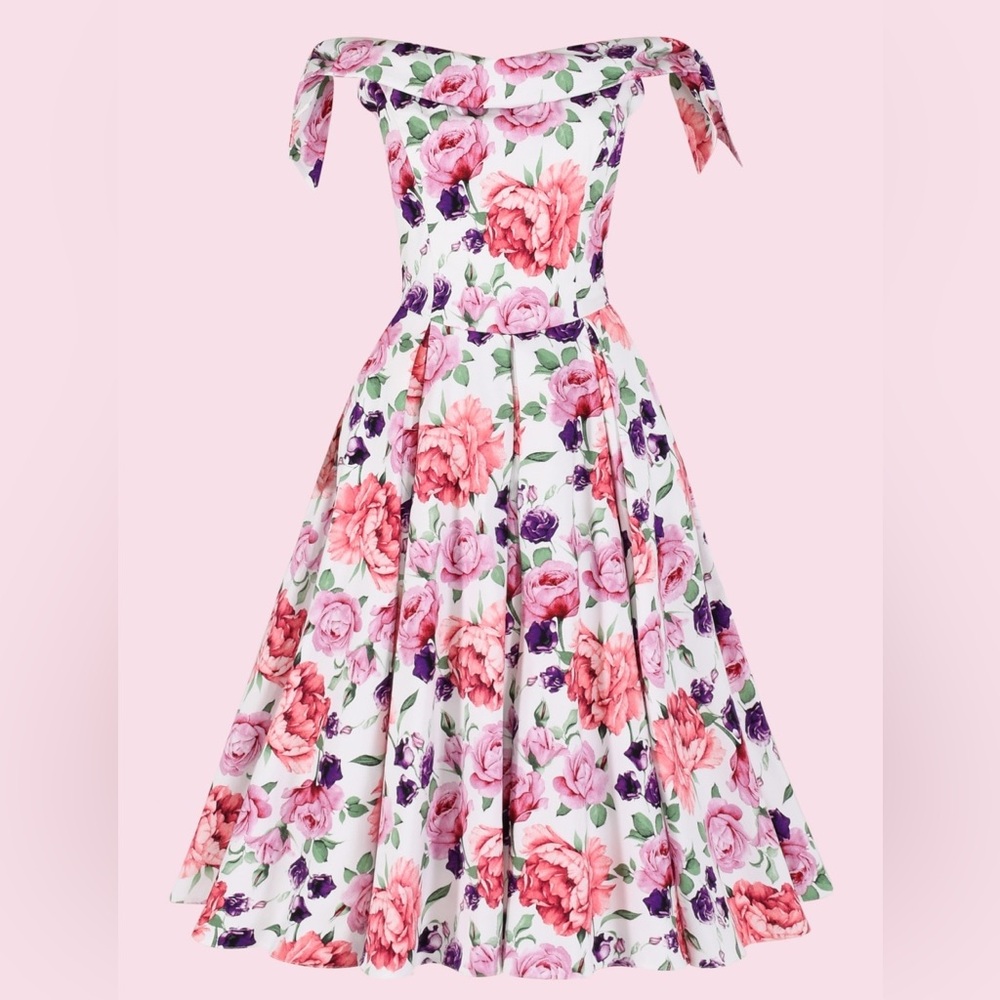 The Pretty Dress Company Tilly Prom Dress Pink Purple Floral UK 8 US 4 TPDC